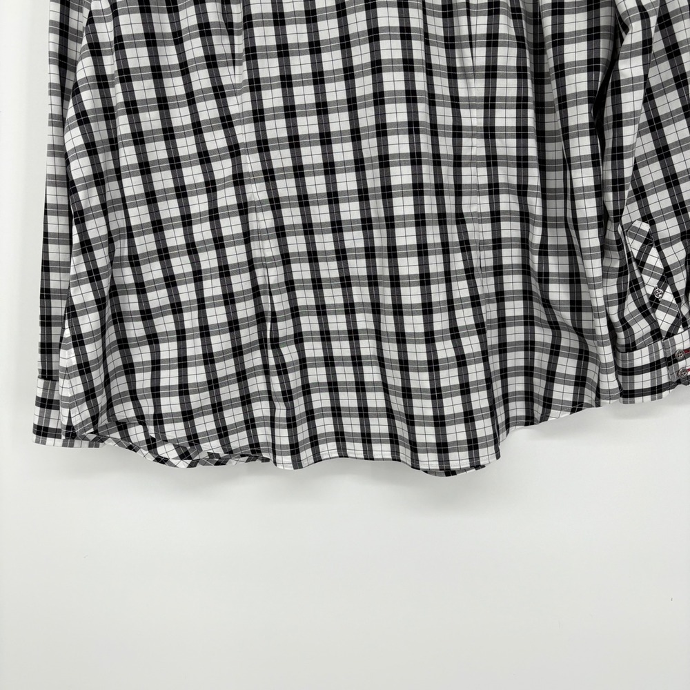 TALBOTS 20W‎ NON-IRON PERFECT SHIRT PLAZA PLAID BLACK WHITE COTTON - Picture 11 of 15